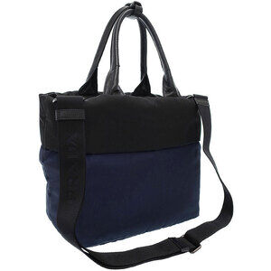 Prada leather nylon navy Double 2way Tessuto bag blue black tote